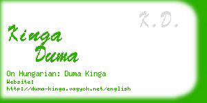 kinga duma business card